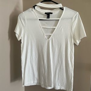 Cute white tee with cutouts